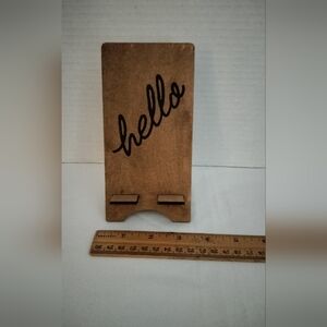 Wooden Phone Stand with 'Hello' Chalk Couture